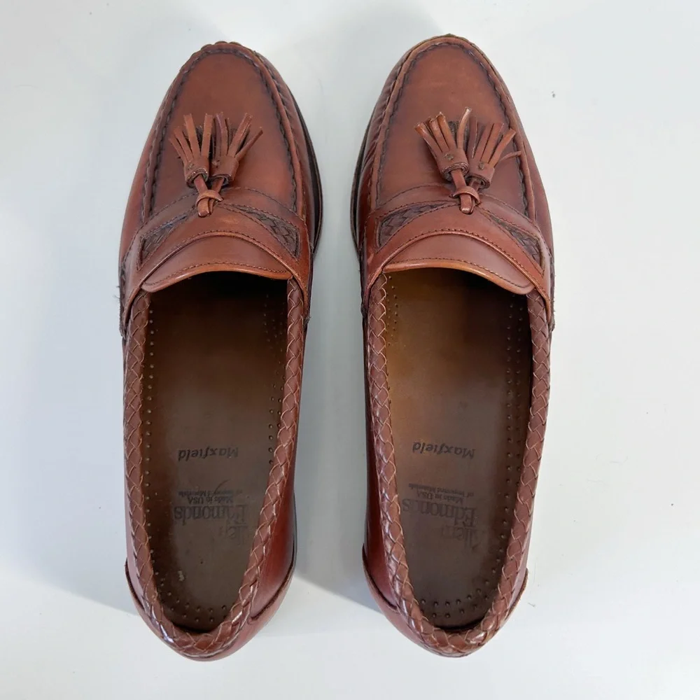 Allen Edmond’s Men’s Maxfield Brown Leather Tassel Loafers Size 9